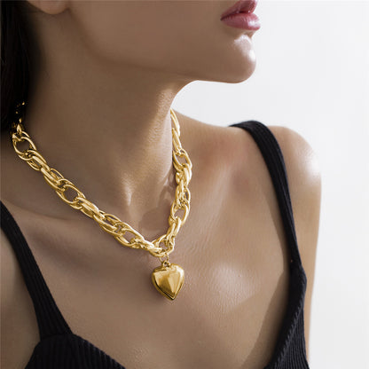 Tanya Punk Big Heart Pendant Necklace