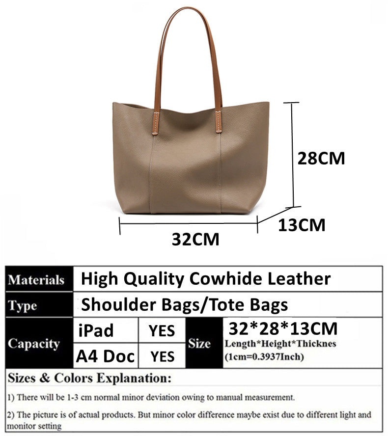 Grace Woman Leather Large Shopper Tote Bag