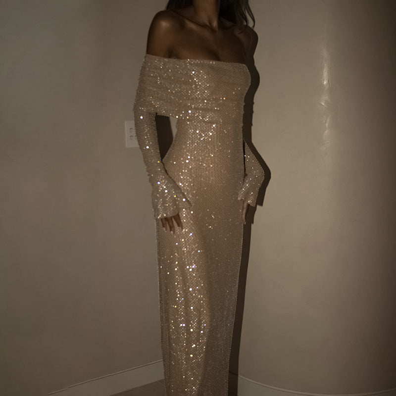 Sarah Strapless Sparkle Maxi Dress