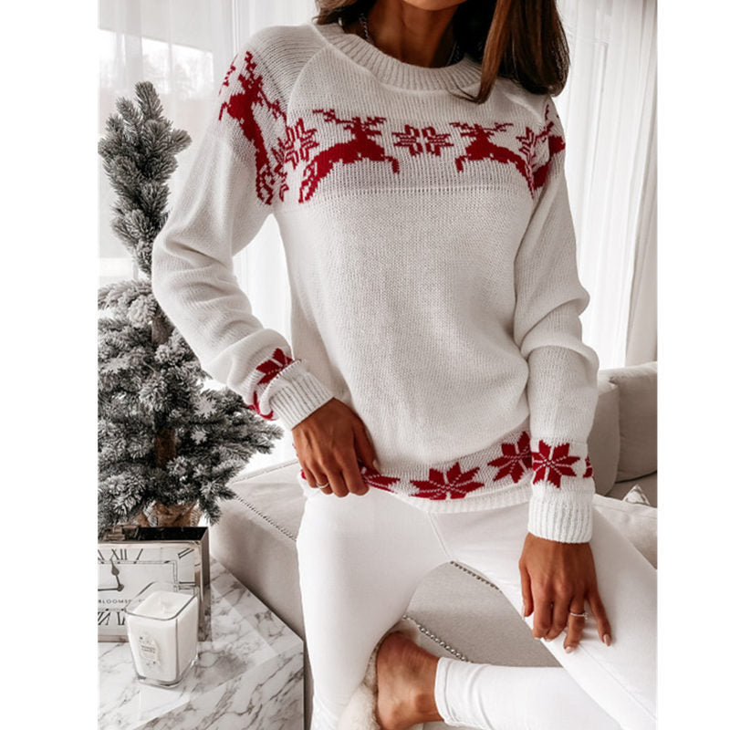 Priscilla Knitted O-neck Loose Women Sweater