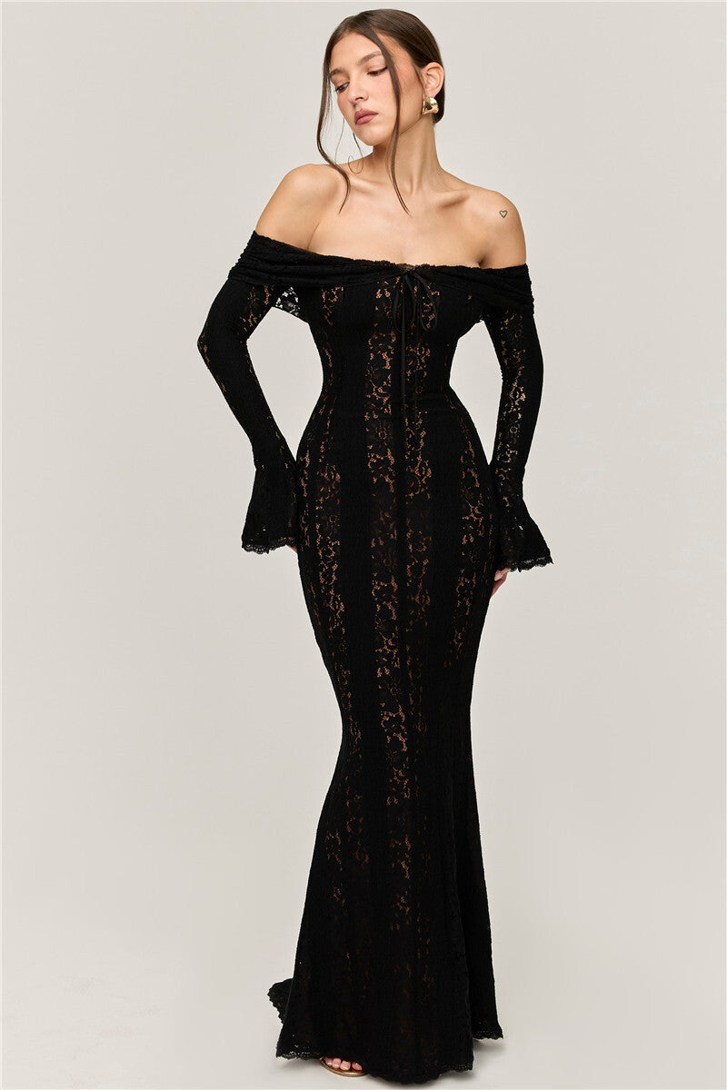 Regina Lace Off-shoulder Sexy Maxi Dress