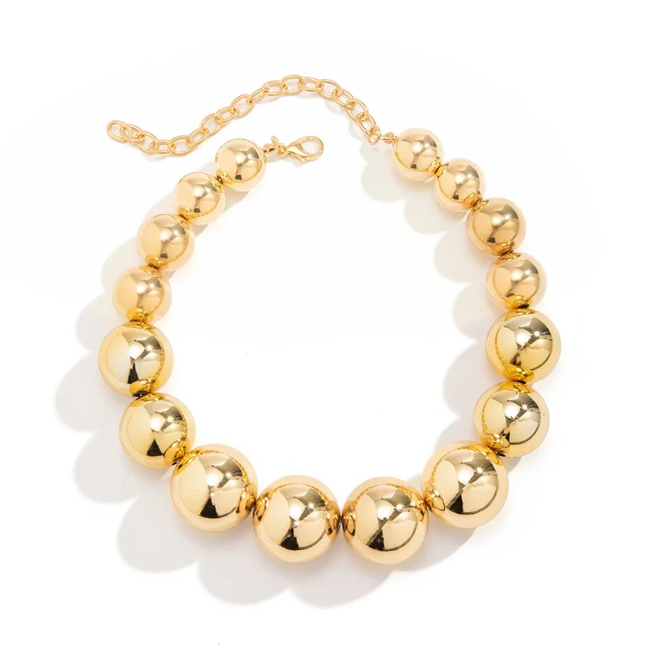 Sue Big Ball Bead Chain Necklace