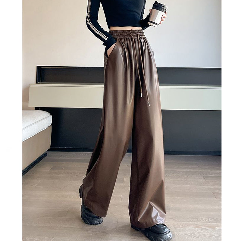 Nancy Hip Hop Women Black Pu Pants