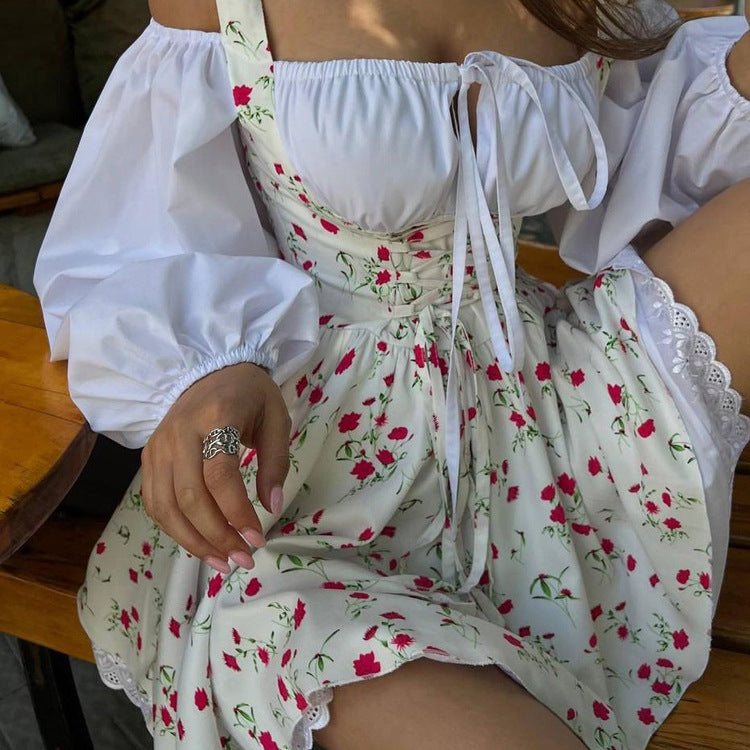 Annie Printed Bandeau 2 Piece-Set Mini Dress