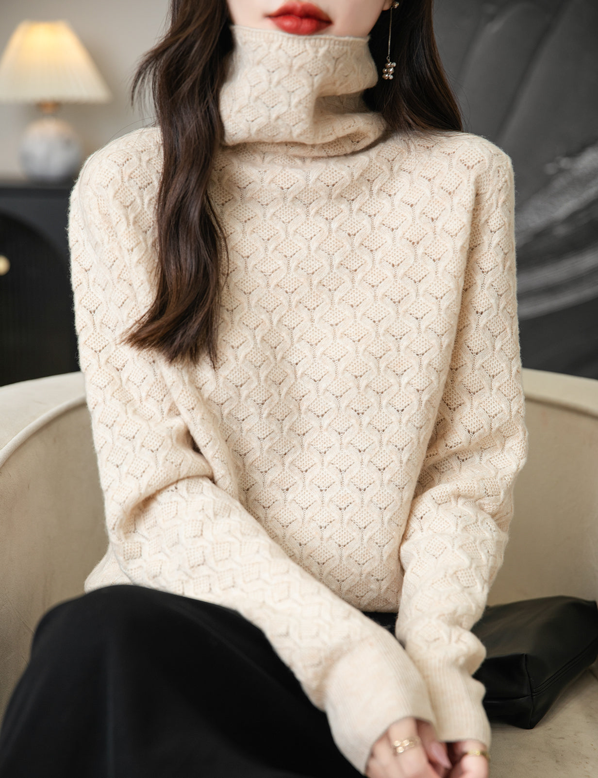 Phyllis Turtleneck Woman Knit Sweater