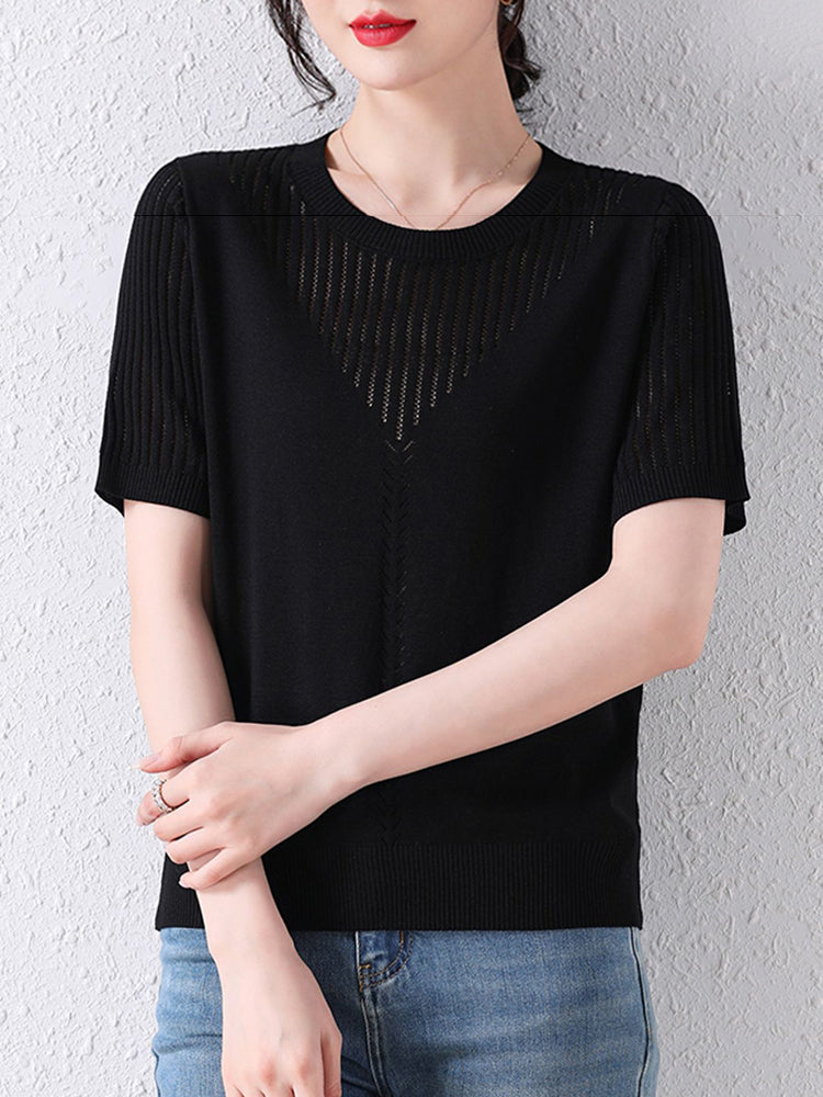 Holly Hollow-out Women Knit Sweater