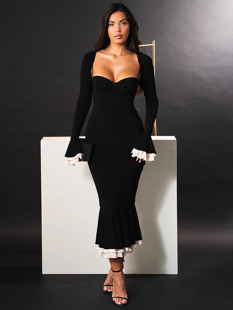 Nancy Long Sleeve Sexy Maxi Dress