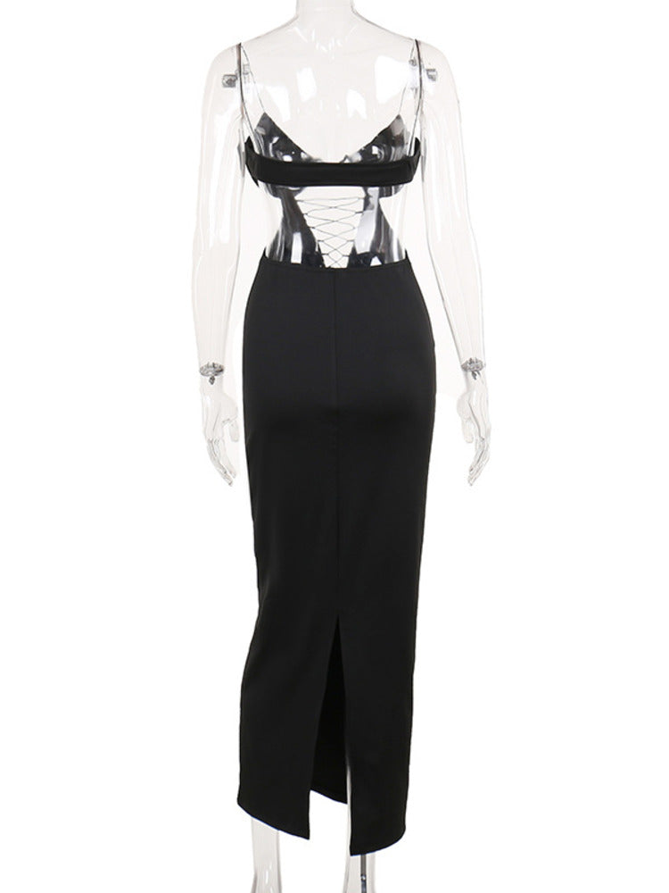 Gloria Hollow Out Backless Sexy Maxi Dress