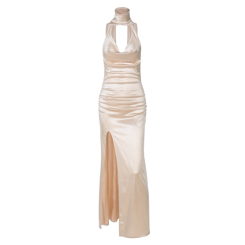 Melissa V-neck Sleeveless Thigh Split Maxi Dress