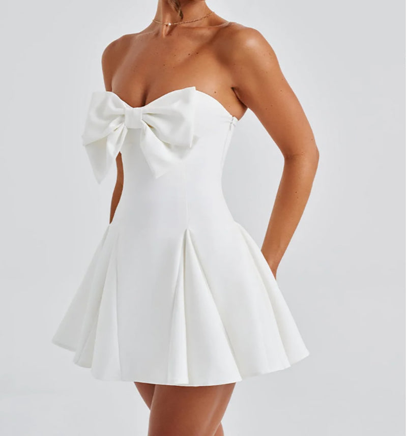 Mary Bow Strapless Backless Sexy Mini Dress
