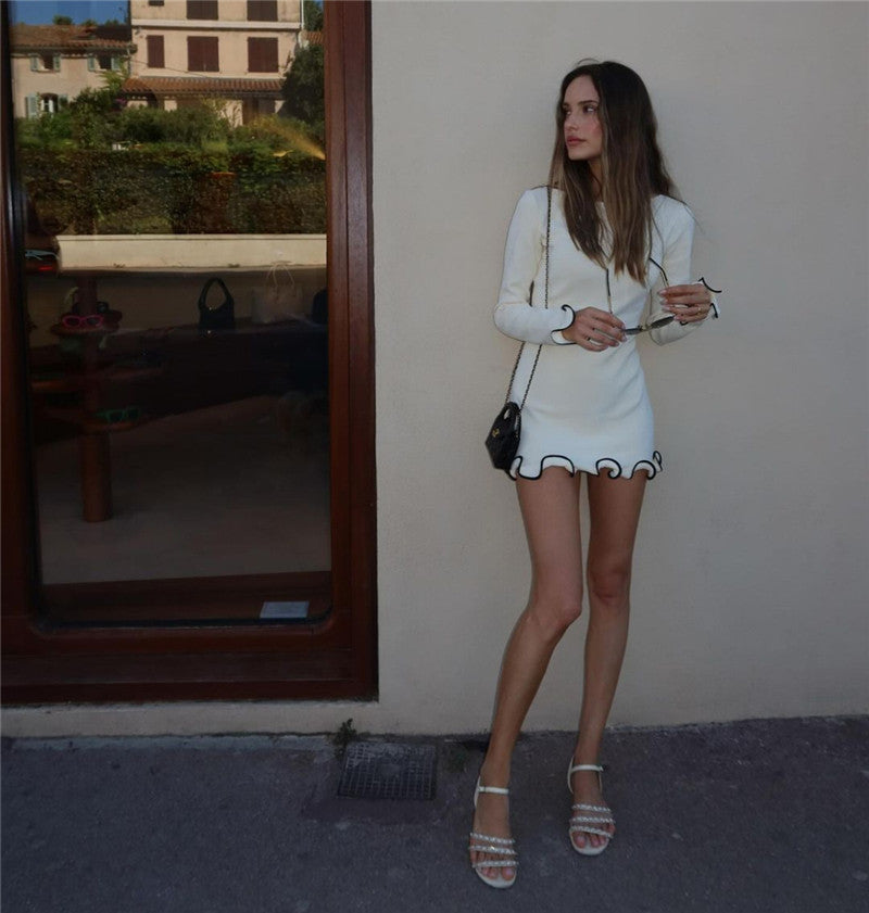 Helen Woman Long Sleeve Knit Mini Dress