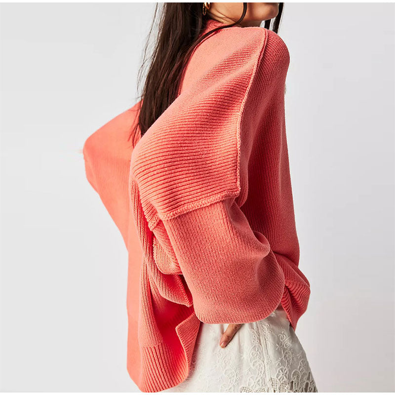 Pat Oversized Slit Knit Women Sweater