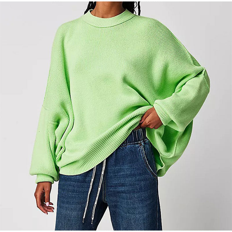 Pat Oversized Slit Knit Women Sweater