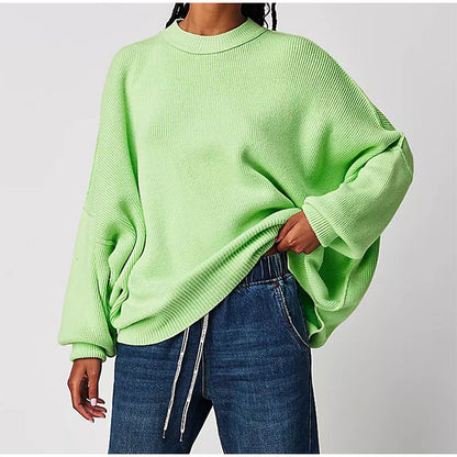 Pat Oversized Slit Knit Women Sweater