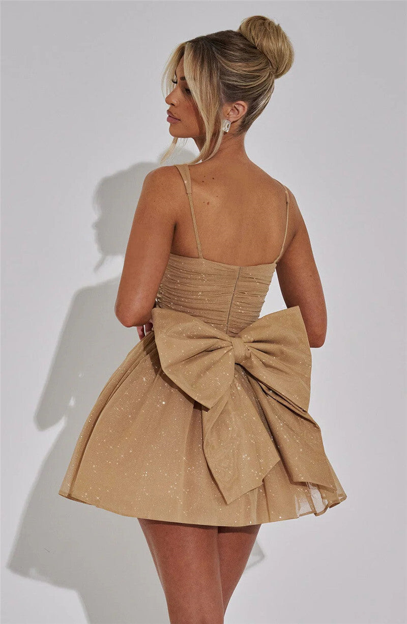 Peggy Bow Backless Sexy Mini Dress