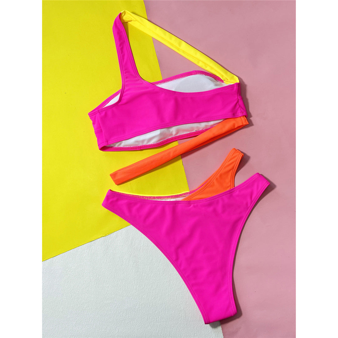 Anna Splicing Asymmetric One Shoulder Bikini