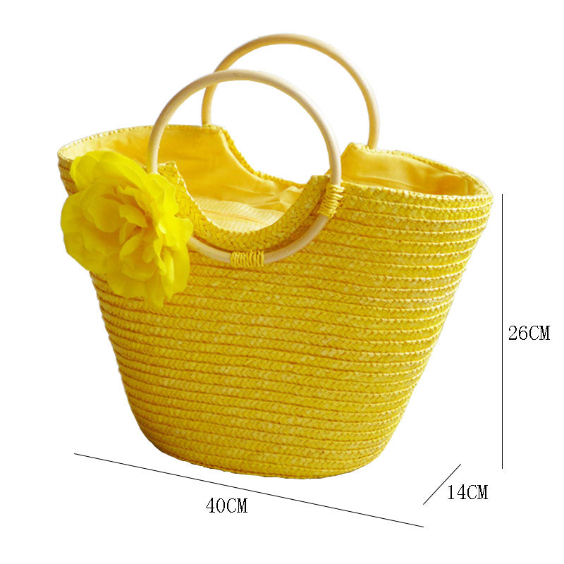 Holly Woman Bohemian Knitting Straw Bag
