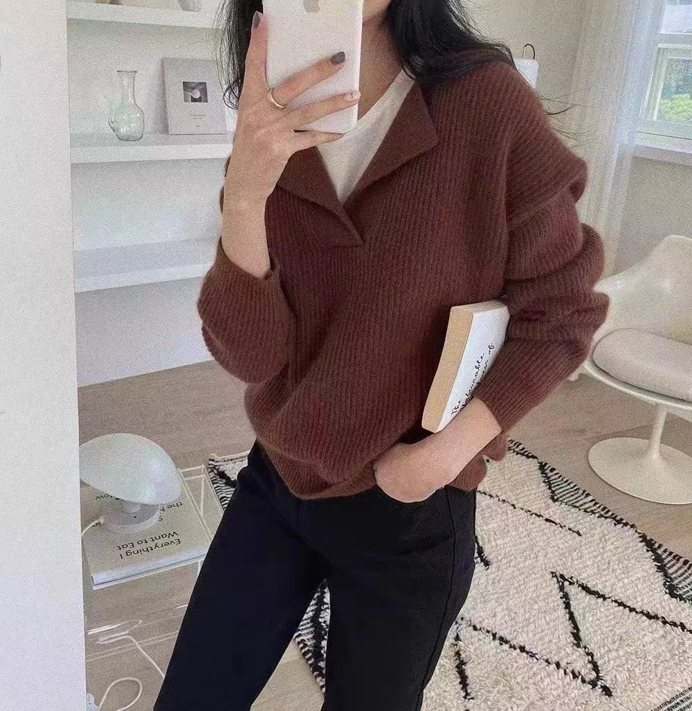 Pamela Basic Warm Vintage Knitted Sweater