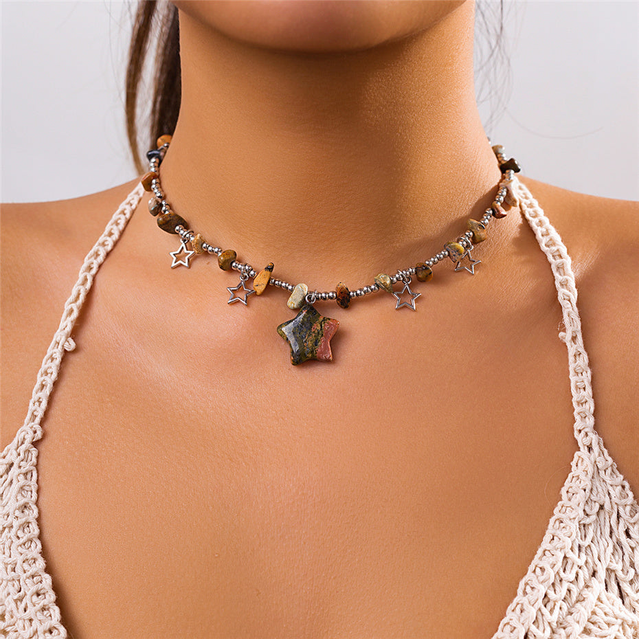 Adrianne Boho Colorful Stone Necklace