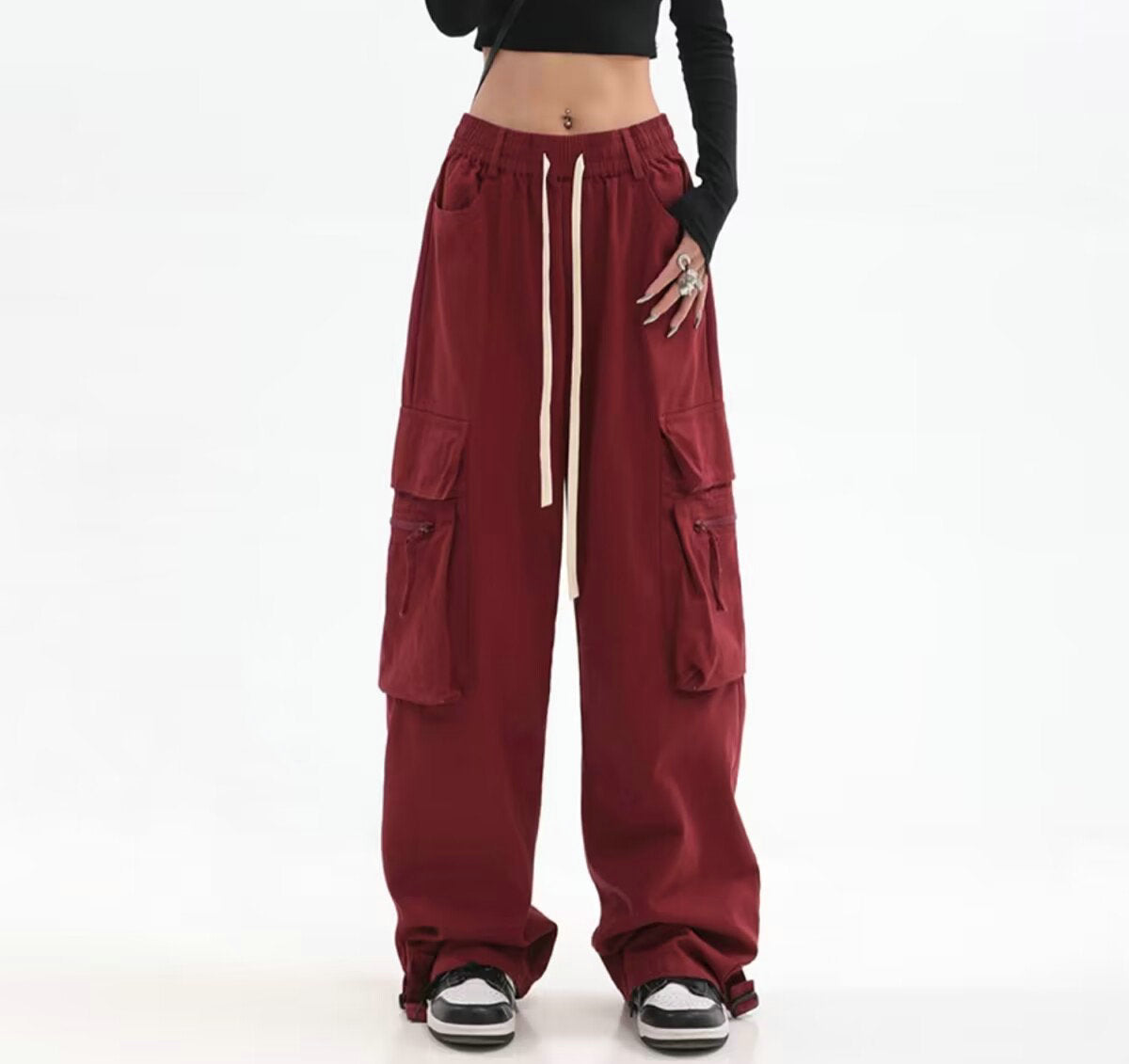 Leah Casual Wide Leg Cargo Pants