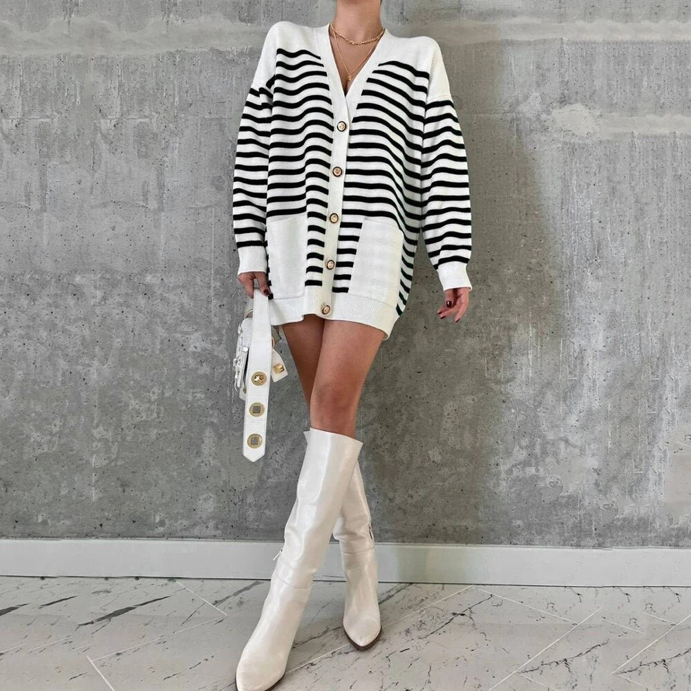 Pamela Cosy Fashion All-match Patchwork Style Women Sweater