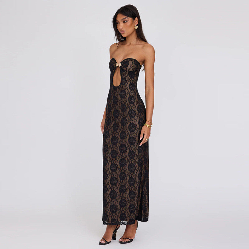 Peggy Hollow Out Lace Sexy Maxi Dress