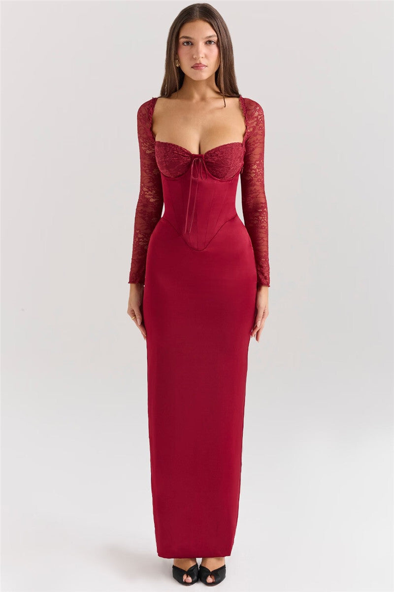 Ella Backless Long Sleeve Sexy Maxi Dress