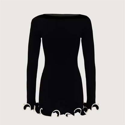 Helen Woman Long Sleeve Knit Mini Dress