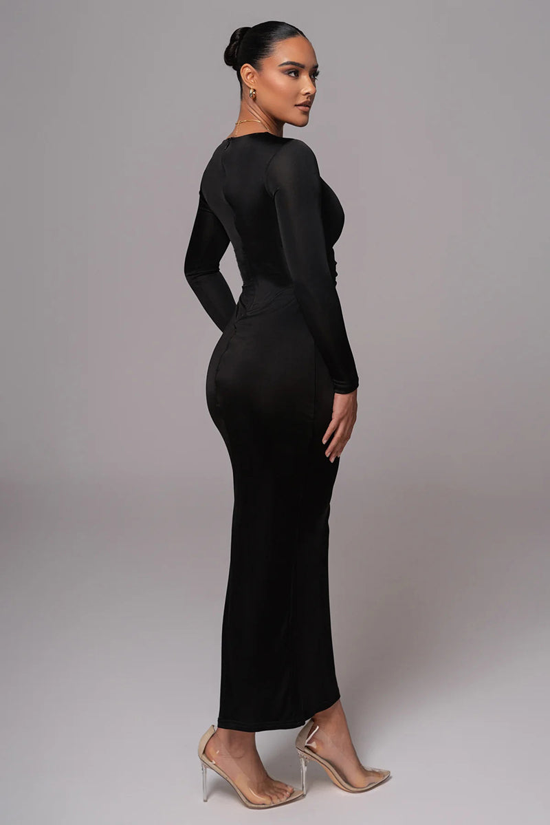 Alexandra Hollow Out Long Sleeve Sexy Maxi Dress