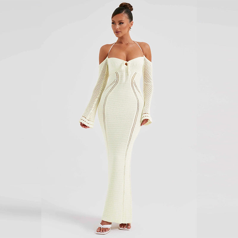 Carly Hollow Out Backless Knitted Sexy Maxi Dress