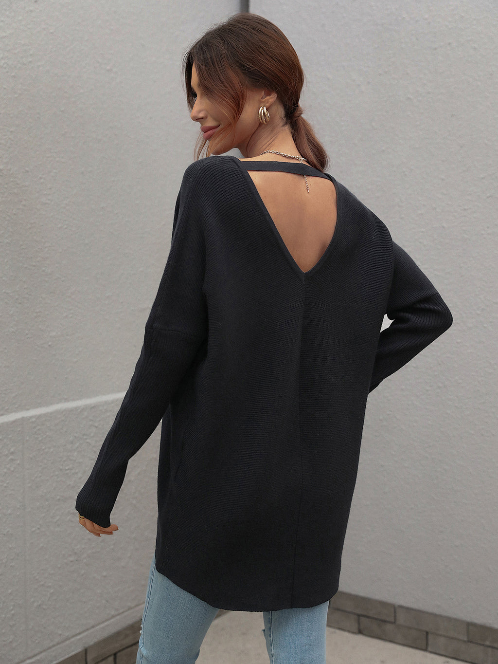 Joanna V-Neck Solid Color Women Sweater