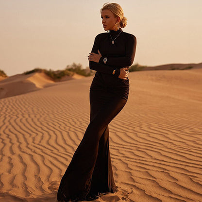 Sheila Turtleneck Long Sleeve Sexy Maxi Dress