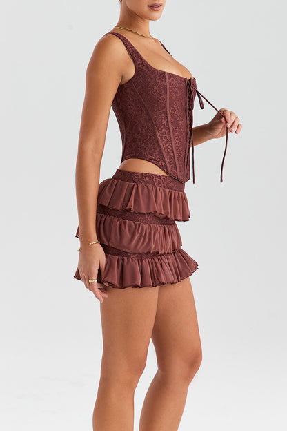 Jamie Sleeveless Crop Top And Mini Skirt
