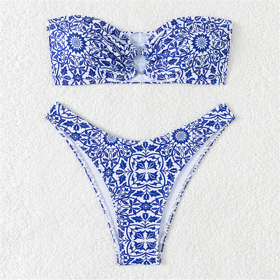Joan Bandeau Printed Brazilian Bikini