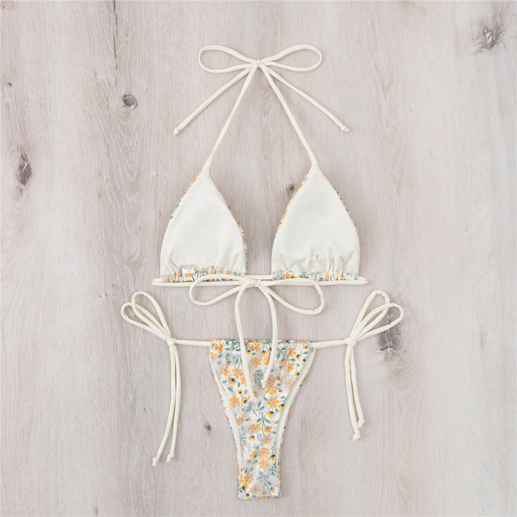 Regina Printed Halter Strappy Bikini