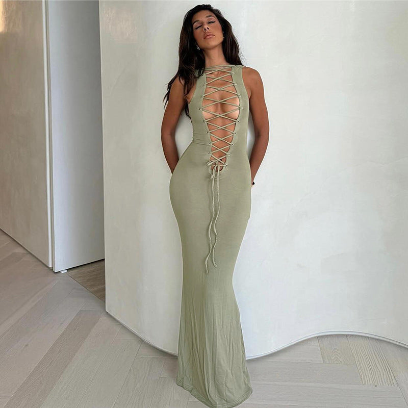 Penelope Bandage Hollow Out Fashion Long Dress