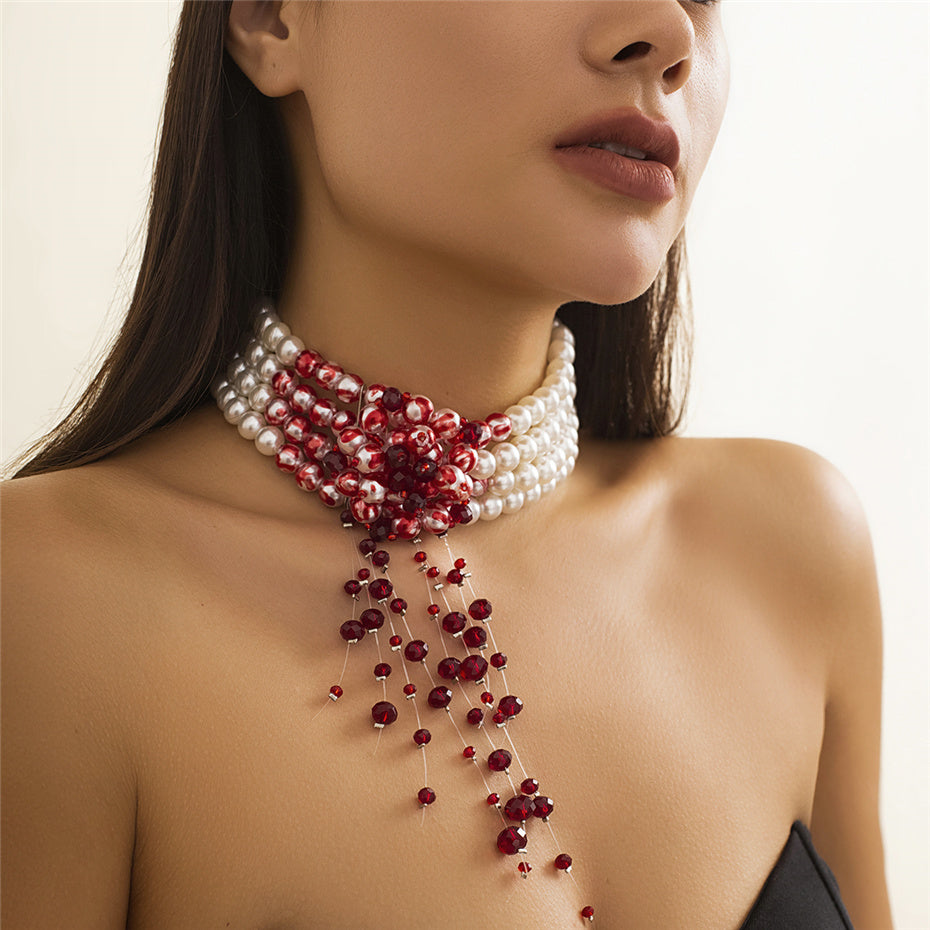 Louisa Vintage Red Blood Necklace