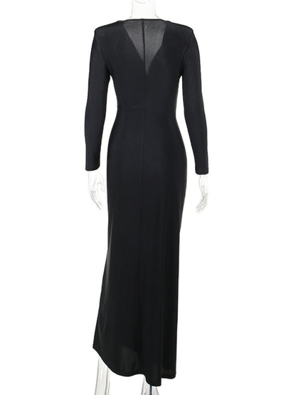 Doris Deep V Neck Sexy Maxi Dress