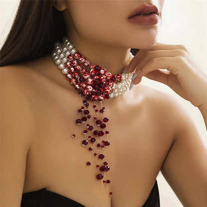 Louisa Vintage Red Blood Necklace
