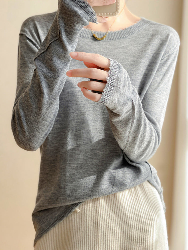 Sophie  Thin Knitted Bottom Cashmere Sweater