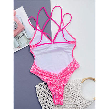 Jasmine Sexy Leopard Printed V Neck Monokini