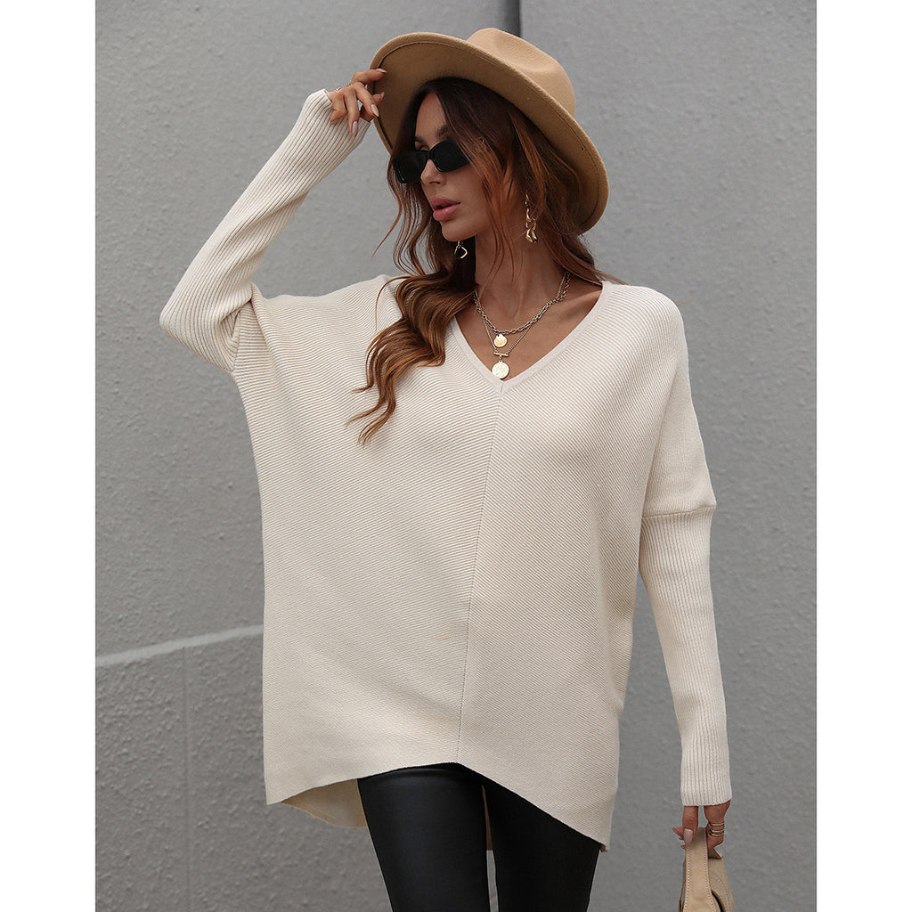 Joanna V-Neck Solid Color Women Sweater