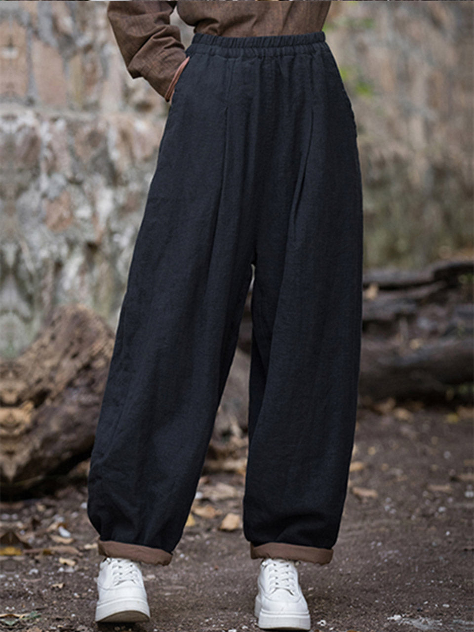 Victoria Cotton Linen Women High Waist Pants