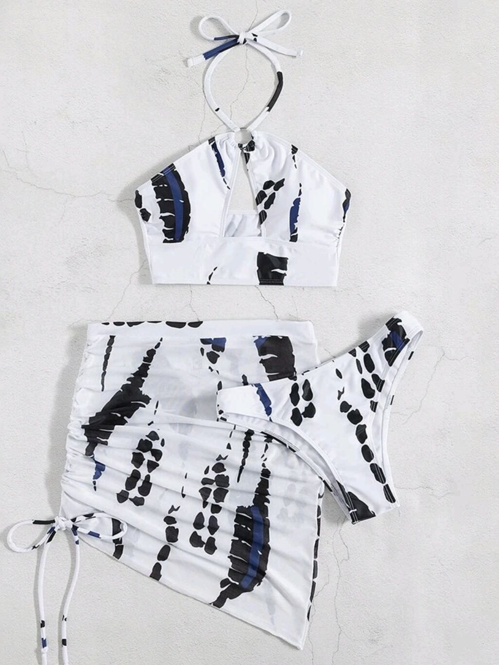 Patty Printed Bikini Set With Skirt