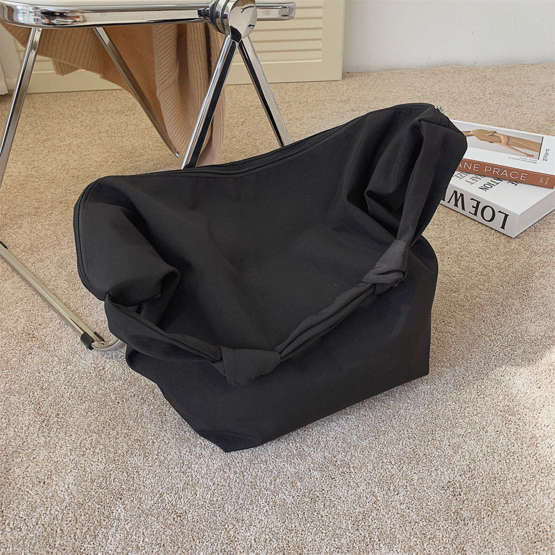 Nora Pure Color Nylon Big Tote Bag
