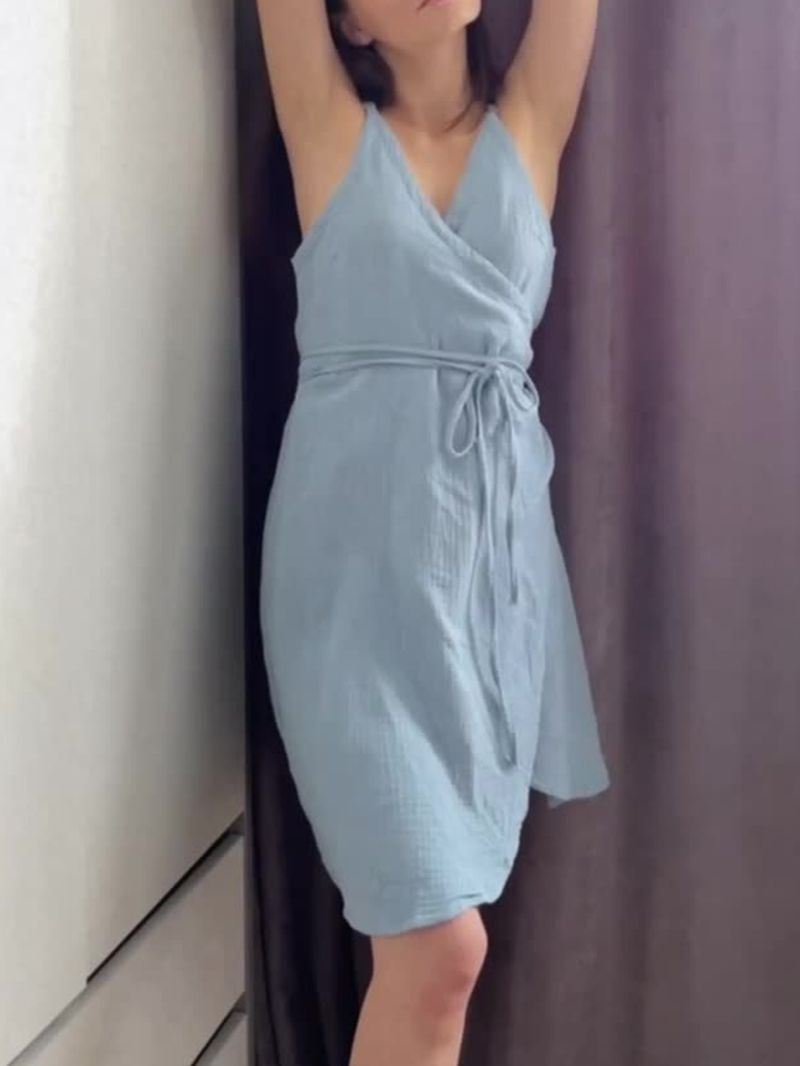 Candice Cross V-Neck With Sashes Sleeveless Mini Dress