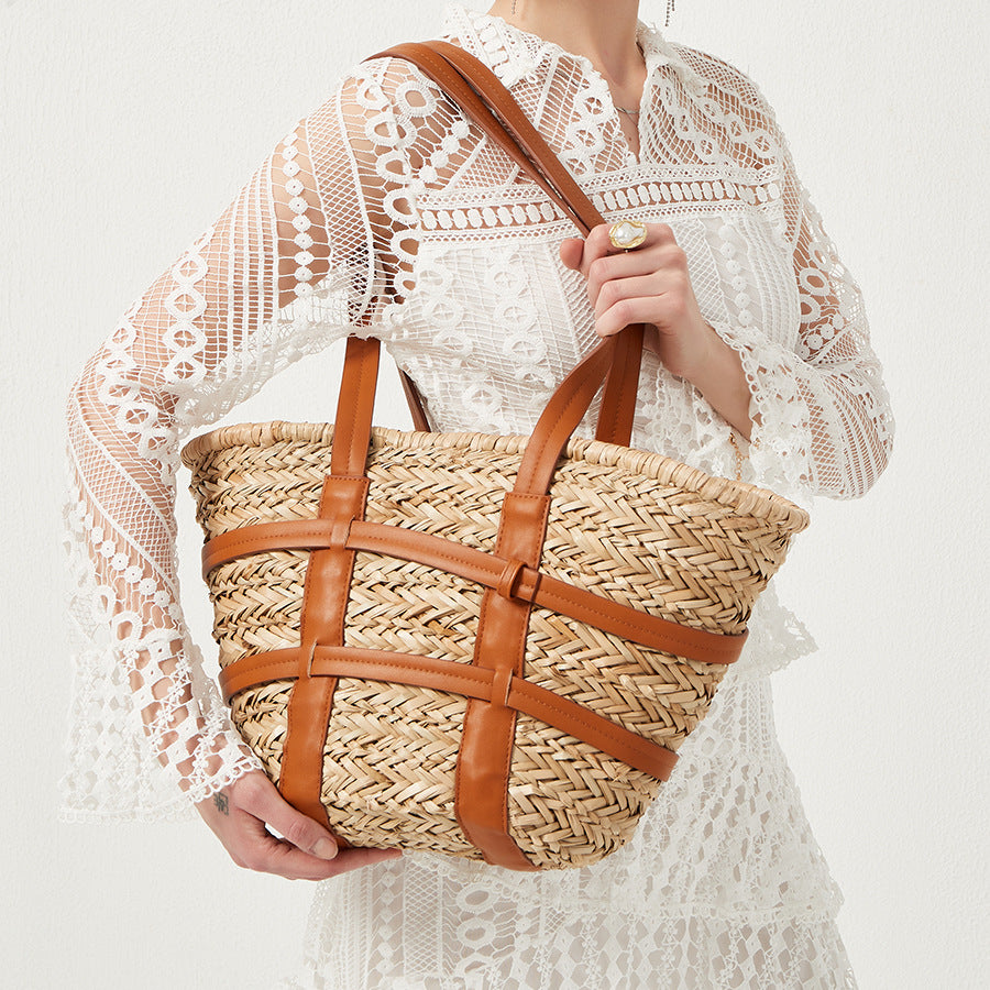 Melissa Large Rattan Basket Bag