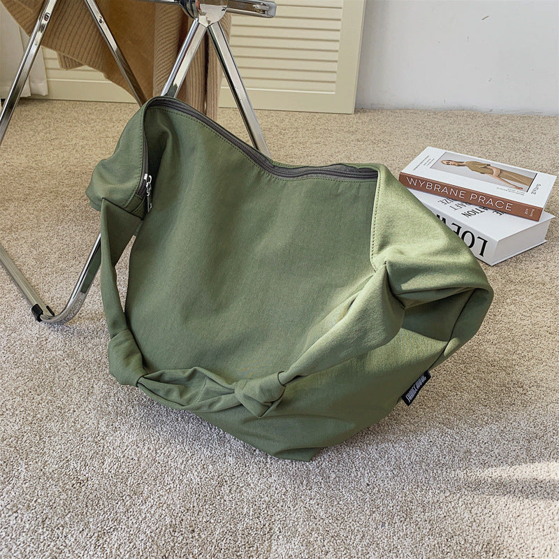 Nora Pure Color Nylon Big Tote Bag