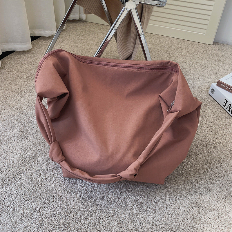 Nora Pure Color Nylon Big Tote Bag