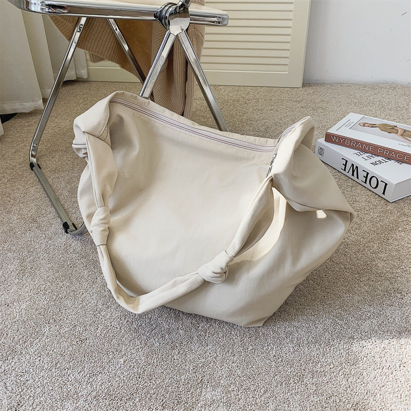 Nora Pure Color Nylon Big Tote Bag